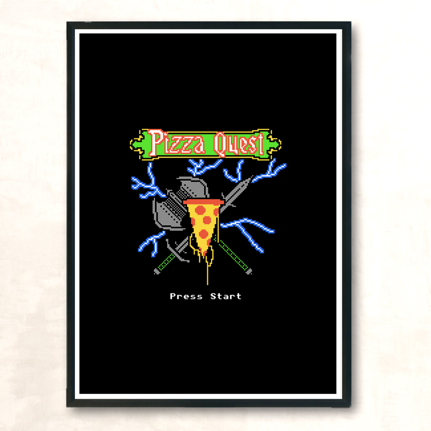 Pizza Quest Modern Poster Print