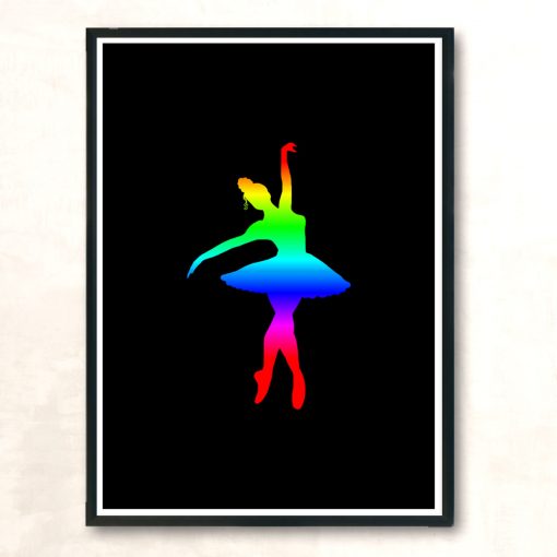 Rainbow Ballerina Modern Poster Print