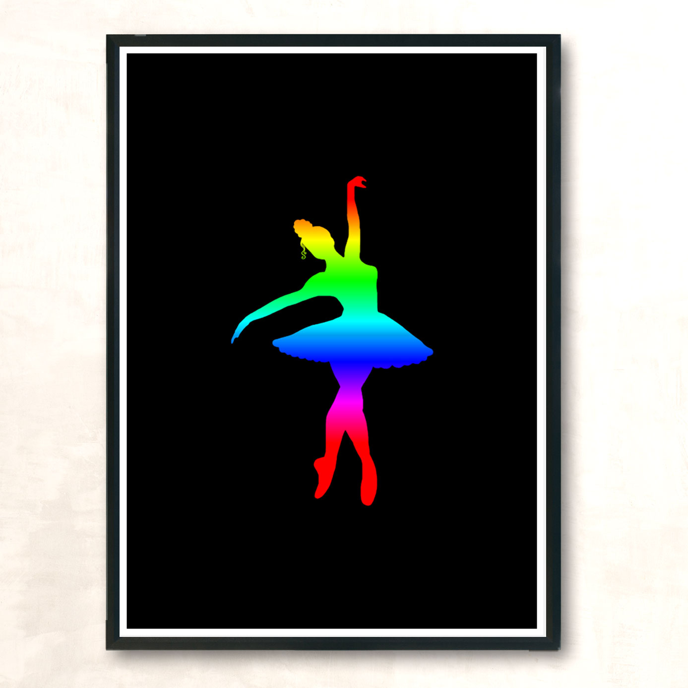 Rainbow Ballerina Modern Poster Print