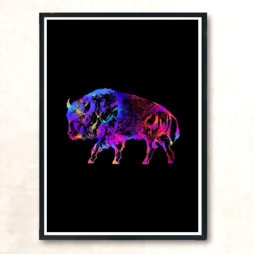 Rainbow Buffalo Modern Poster Print