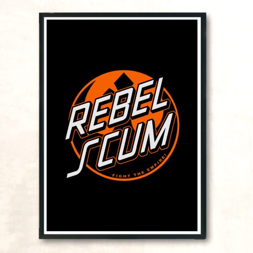 Rebel Emblem Orange Modern Poster Print