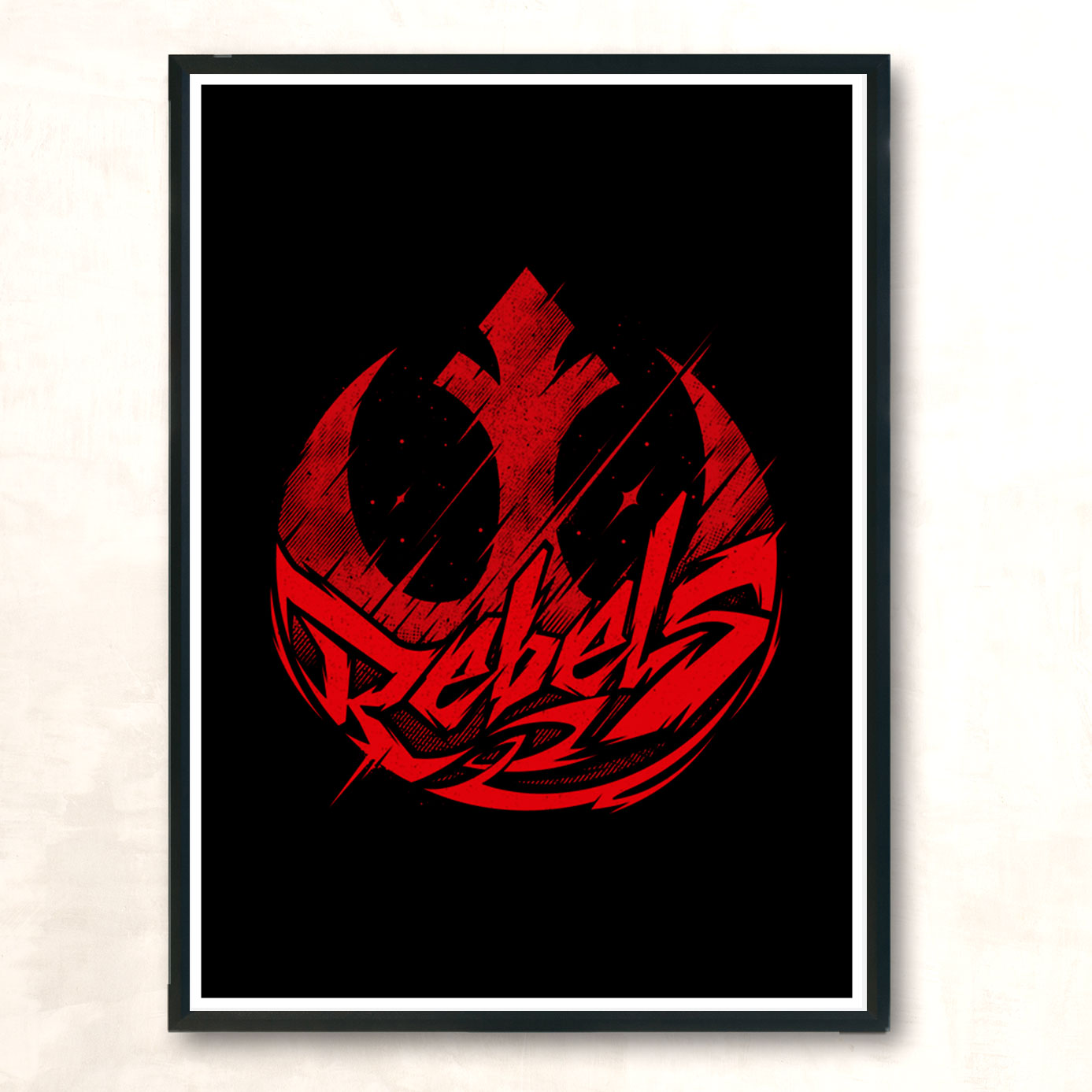 Rebels Vdark Modern Poster Print
