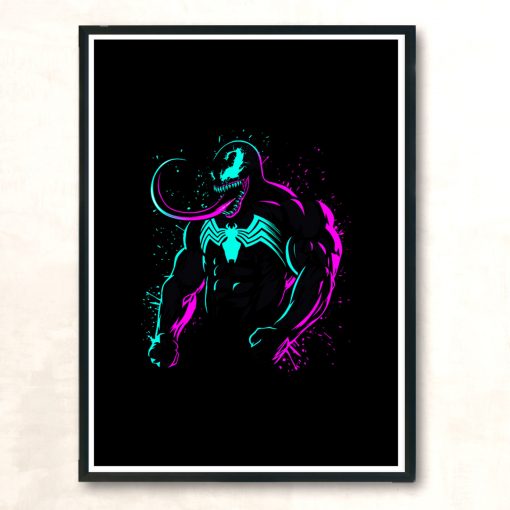 Retro Black Spider Modern Poster Print