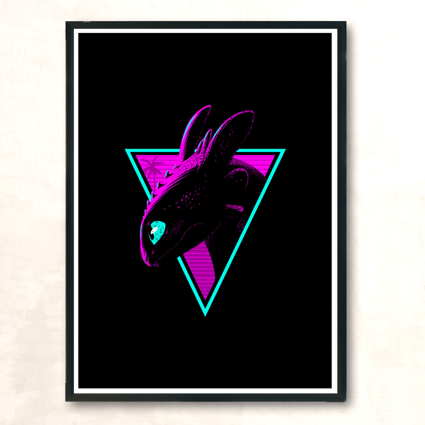 Retro Dragon Fury Modern Poster Print