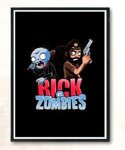 Rick Vs Zombies Modern Poster Print