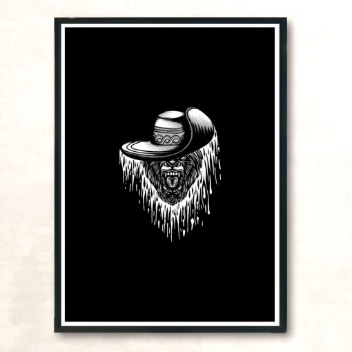 Roaring With Hat Modern Poster Print
