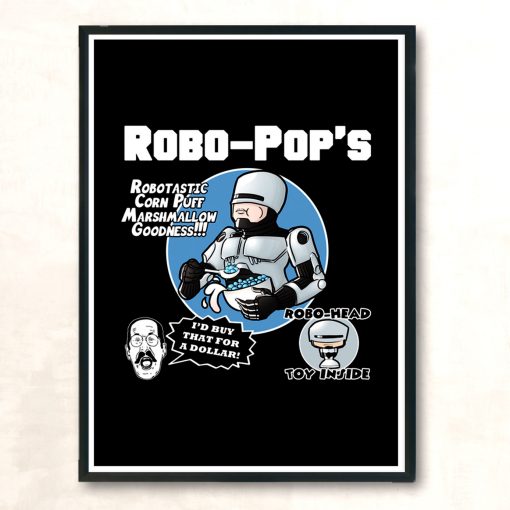 Robopops Cereal Box Mashup Modern Poster Print