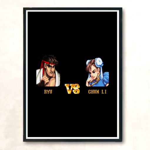Ryu Vs Chunli Fight Modern Poster Print