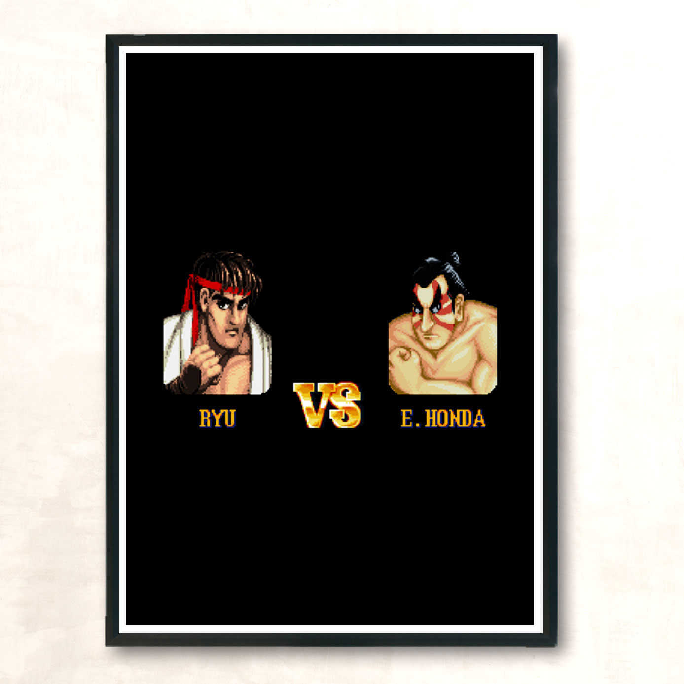 Ryu Vs Honda Fight Modern Poster Print