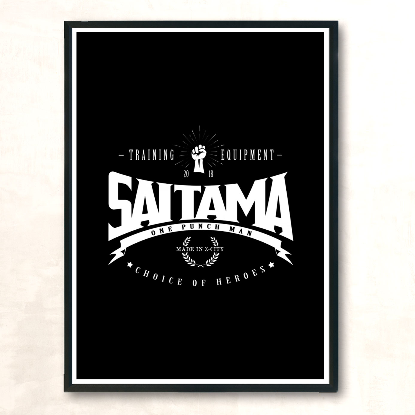 Saitama Choice Of Heroes White Modern Poster Print