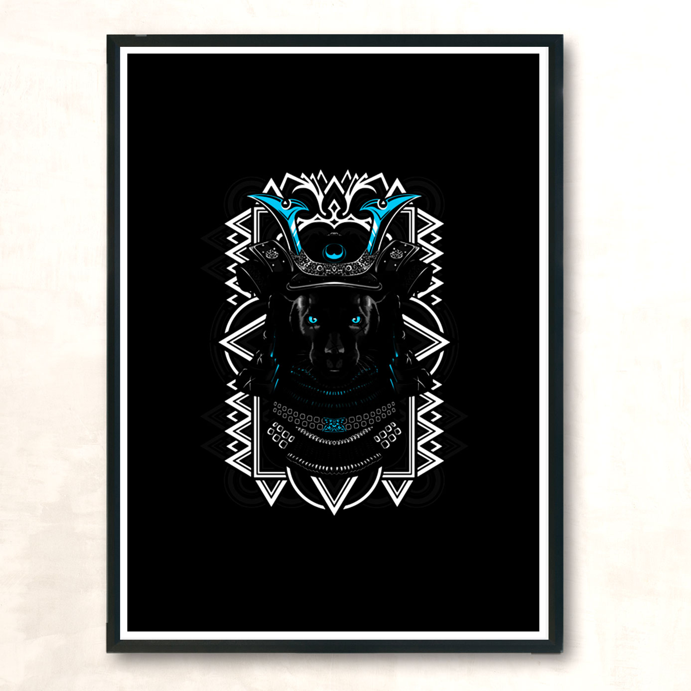 Samurai Panther Modern Poster Print