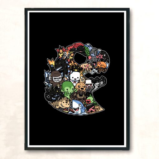 Scary Lil Giants Modern Poster Print