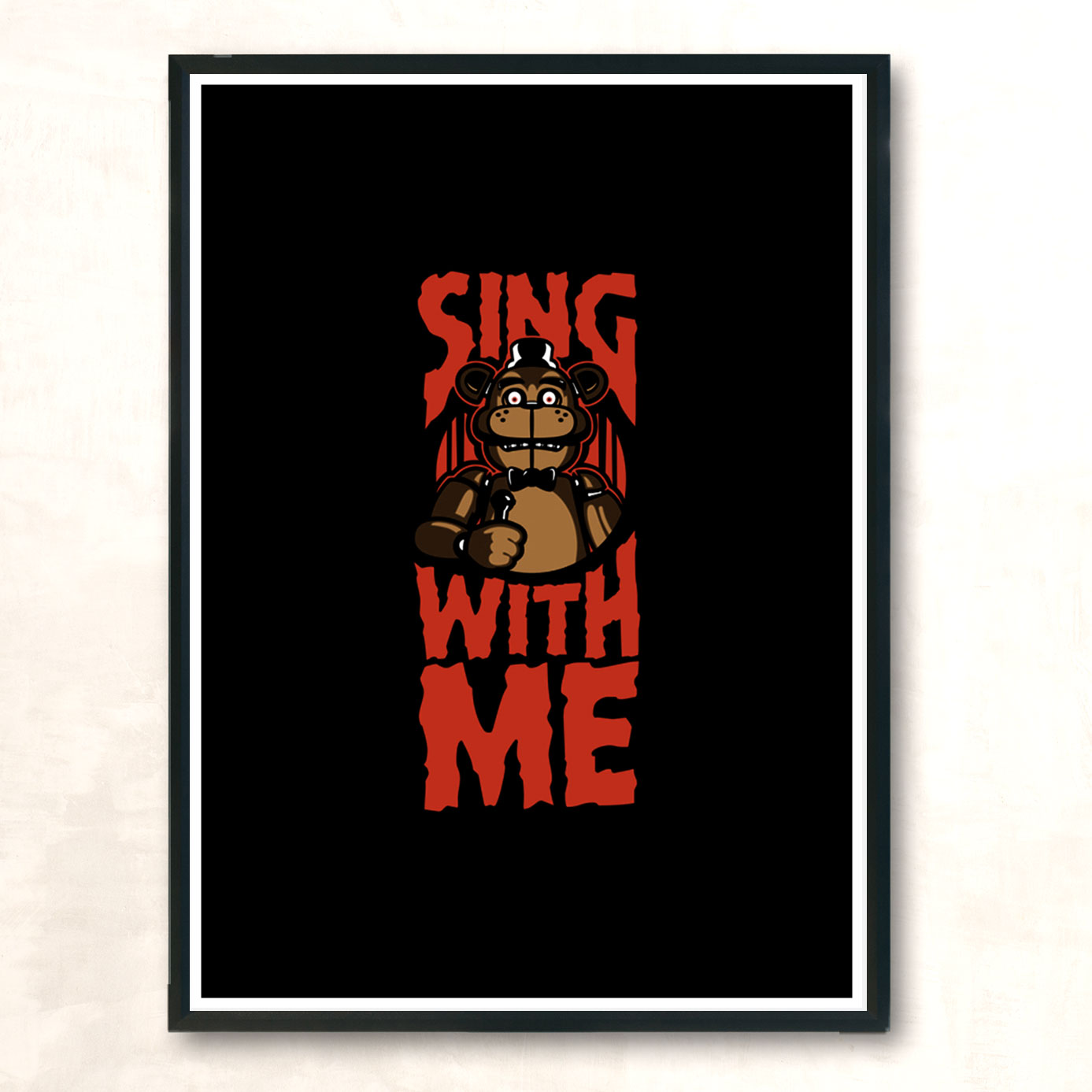 Sing With Me Black Modern Poster Print