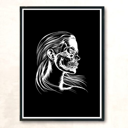Skull Girl Modern Poster Print