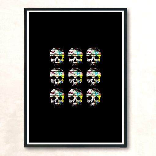 Skulls Colors Modern Poster Print