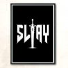 Slay White Modern Poster Print