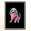 Soft Pastel Lovable Rainbow Pup Modern Poster Print
