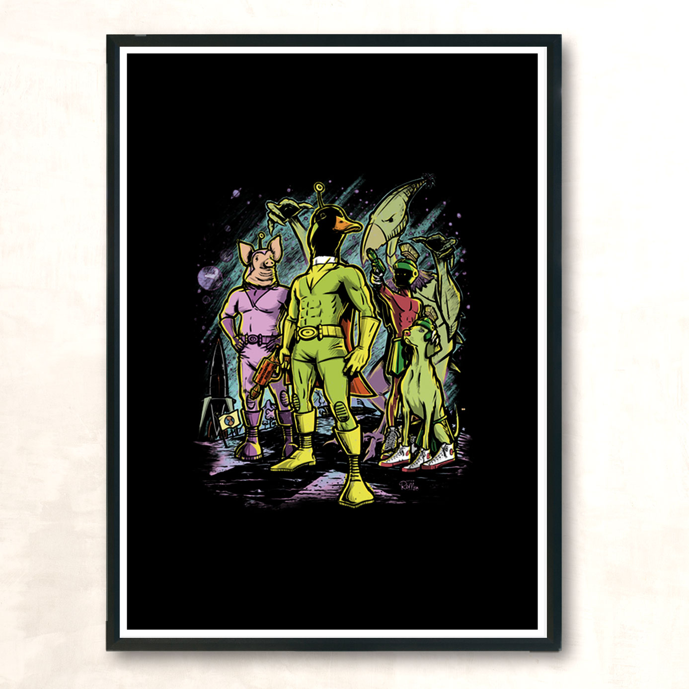 Space Duck Pulp Modern Poster Print