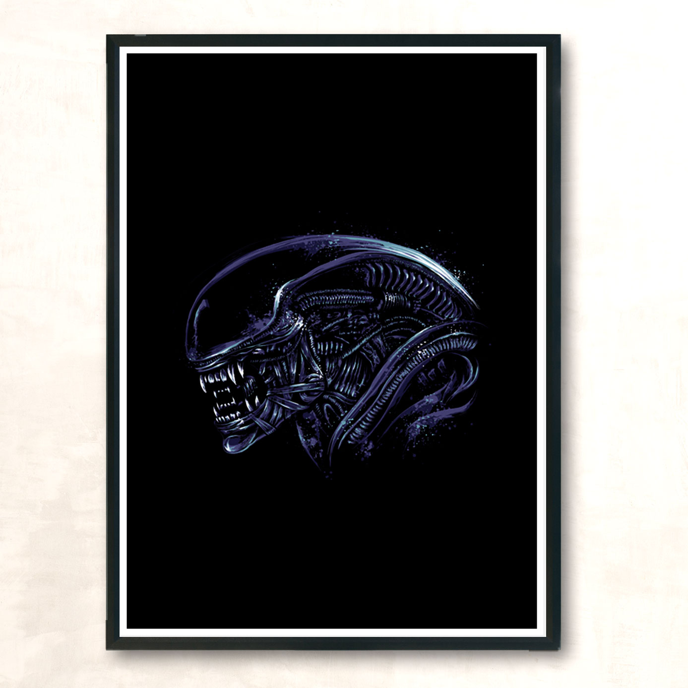 Space Nightmare Horror Purple Modern Poster Print