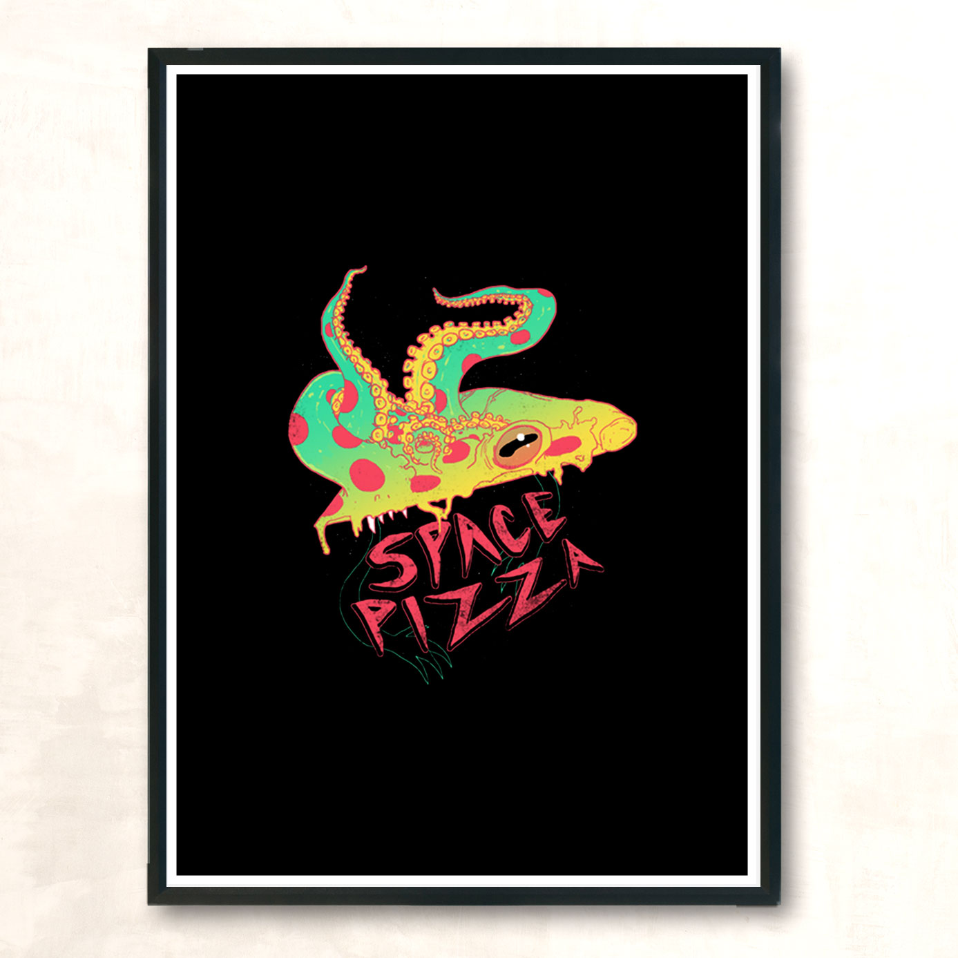 Space Pizza Modern Poster Print