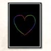 Sparkle Rainbow Heart Silhouette Modern Poster Print