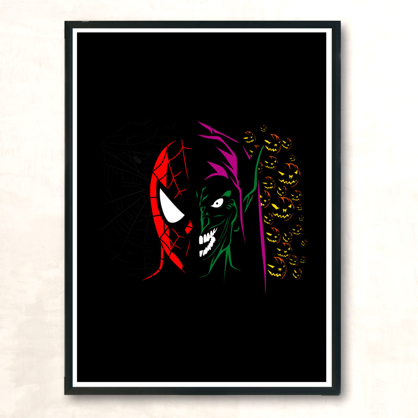 Spiderman Vs Elf Modern Poster Print