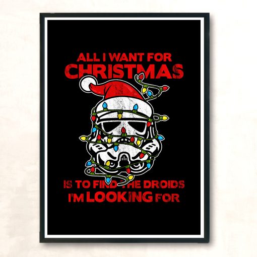 Star Wars Christmas It Find The Droids Vintage Wall Poster