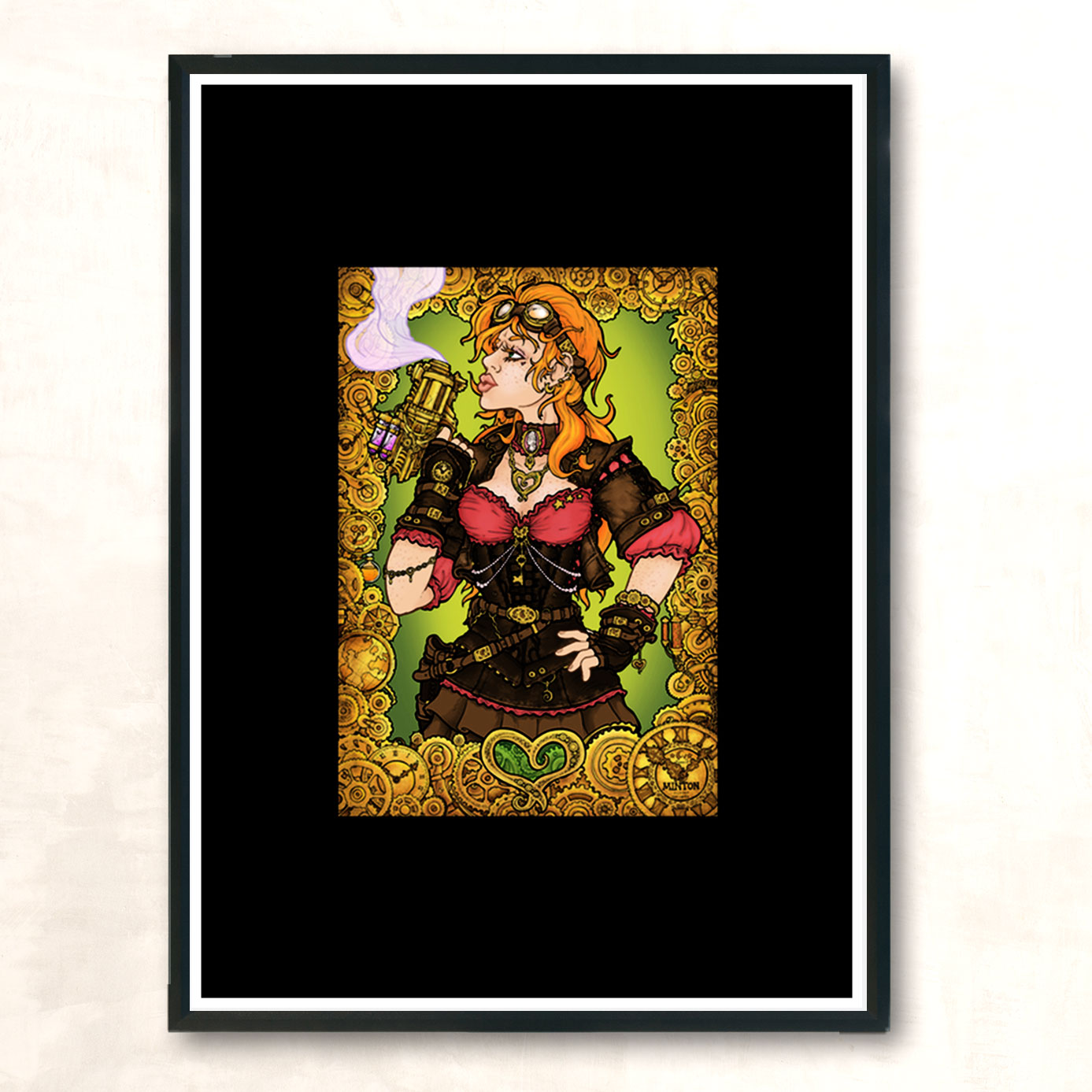 Steam Girl Warrior Modern Poster Print
