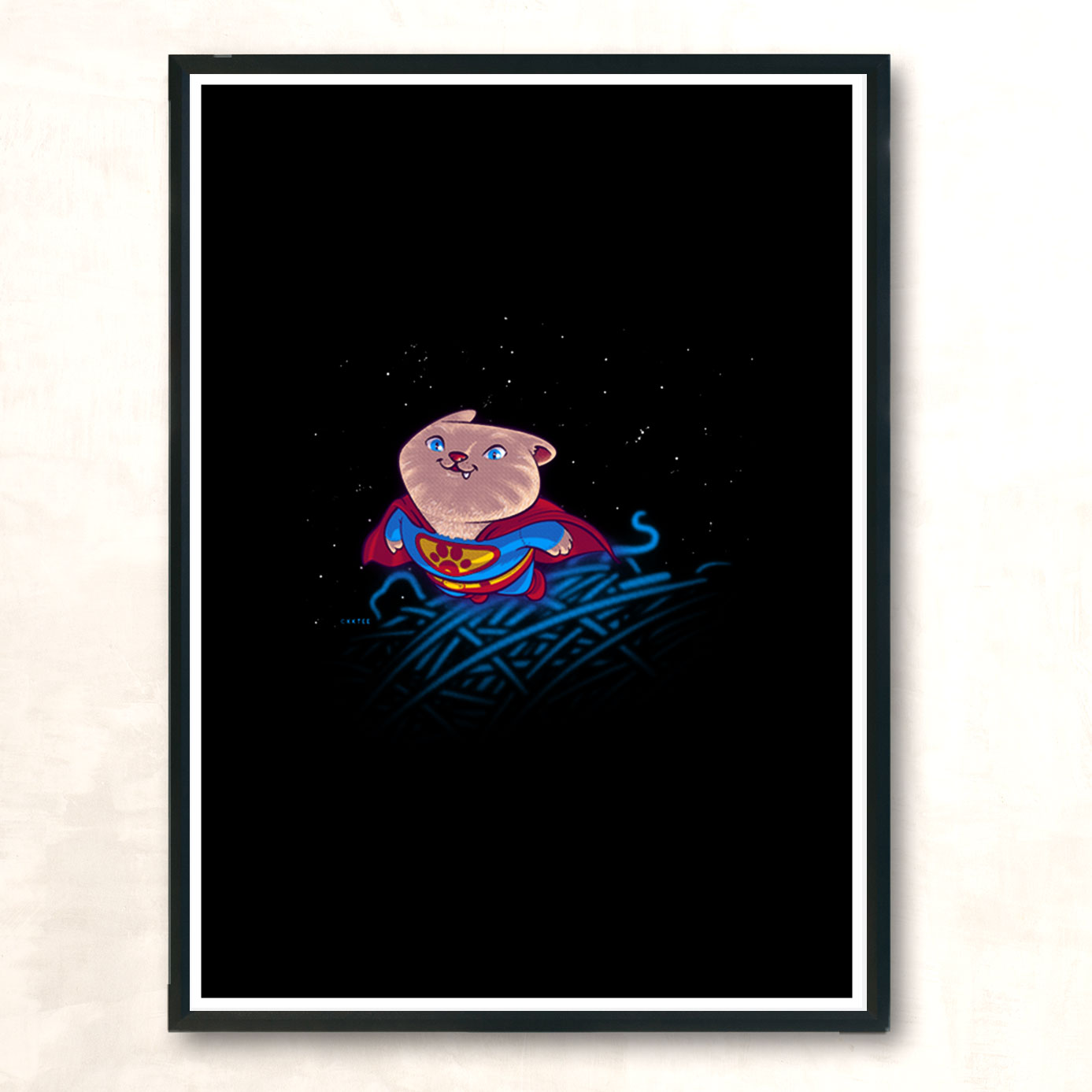 Super Cat Modern Poster Print