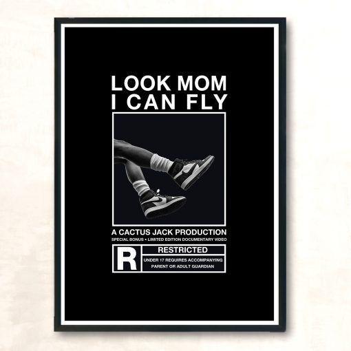 Travis Scott Jordan Look Mom I Can Fly Vintage Wall Poster
