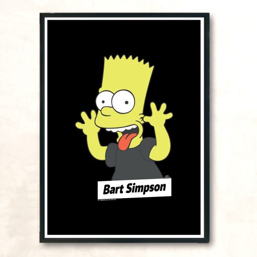 Vintage Bart Simpson Mocking Face Vintage Wall Poster
