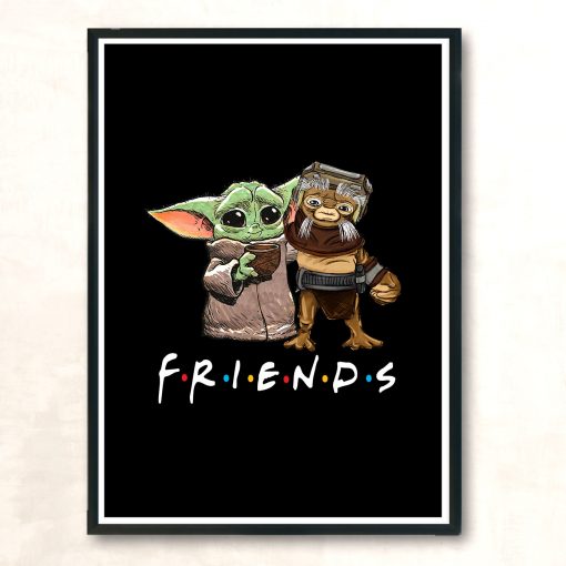 Baby Babu Frik And Baby Yoda Friends Design Aesthetic Wall Poster