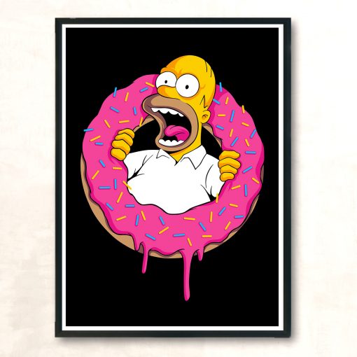 Cute Homer Simpsons Donuts Aesthetic Wall Poster