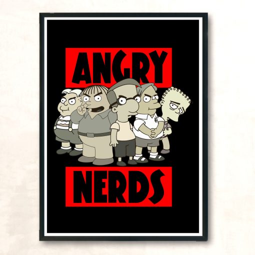 Funny The Simpsons Angry Nerds Red Aesthetic Wall Poster