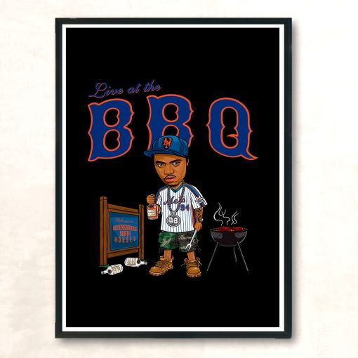 Rapper Nas Live At The Bbq On Sale Aesthetic Wall Poster