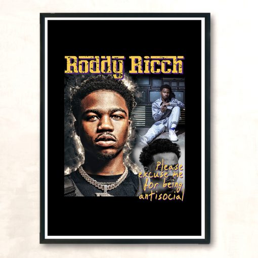 Roddy Ricch Being Anti Social Aesthetic Wall Poster