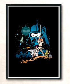 Star Wars Fry Leela Bender Futurama Aesthetic Wall Poster