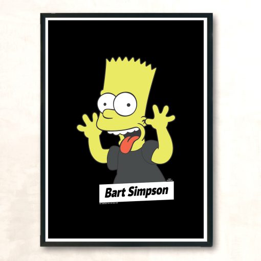 Vintage Bart Simpson Mocking Face Aesthetic Wall Poster
