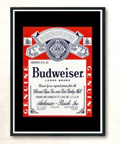 Vintage Budweiser Large Beer Aesthetic Wall Poster