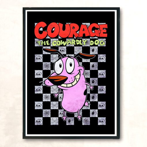 Vintage Courage The Cowardly Dog Cartoon Aesthetic Wall Poster