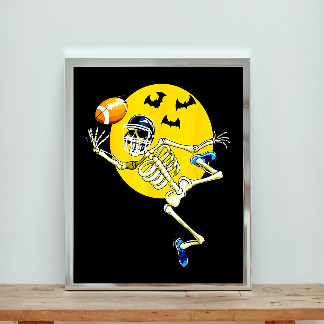 American Football Skeleton Aesthetic Wall Poster