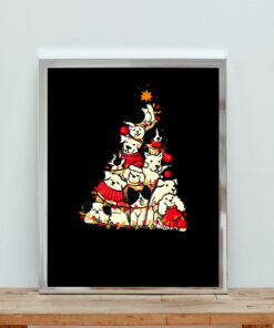Dog Christmas Tree Aesthetic Wall Poster