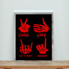 Skeleton Hand Lazy Sign Aesthetic Wall Poster