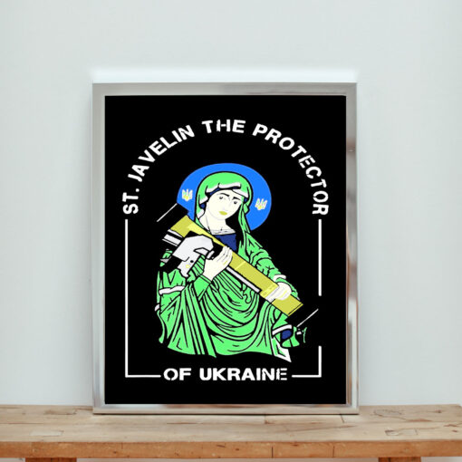 St. Javelin The Protector Of Ukraine Free Ukraine Aesthetic Wall Poster