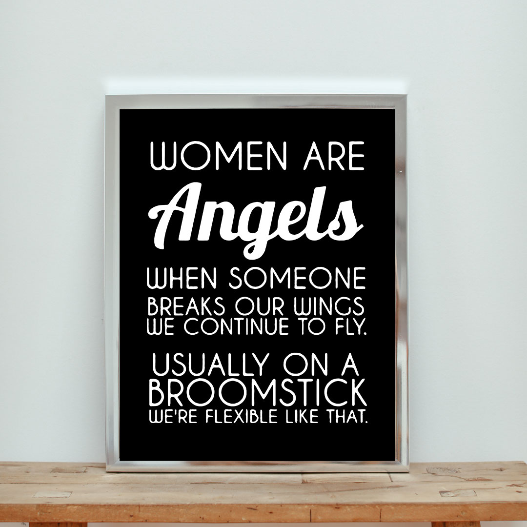 Women Are Angels Quote Aesthetic Wall Poster